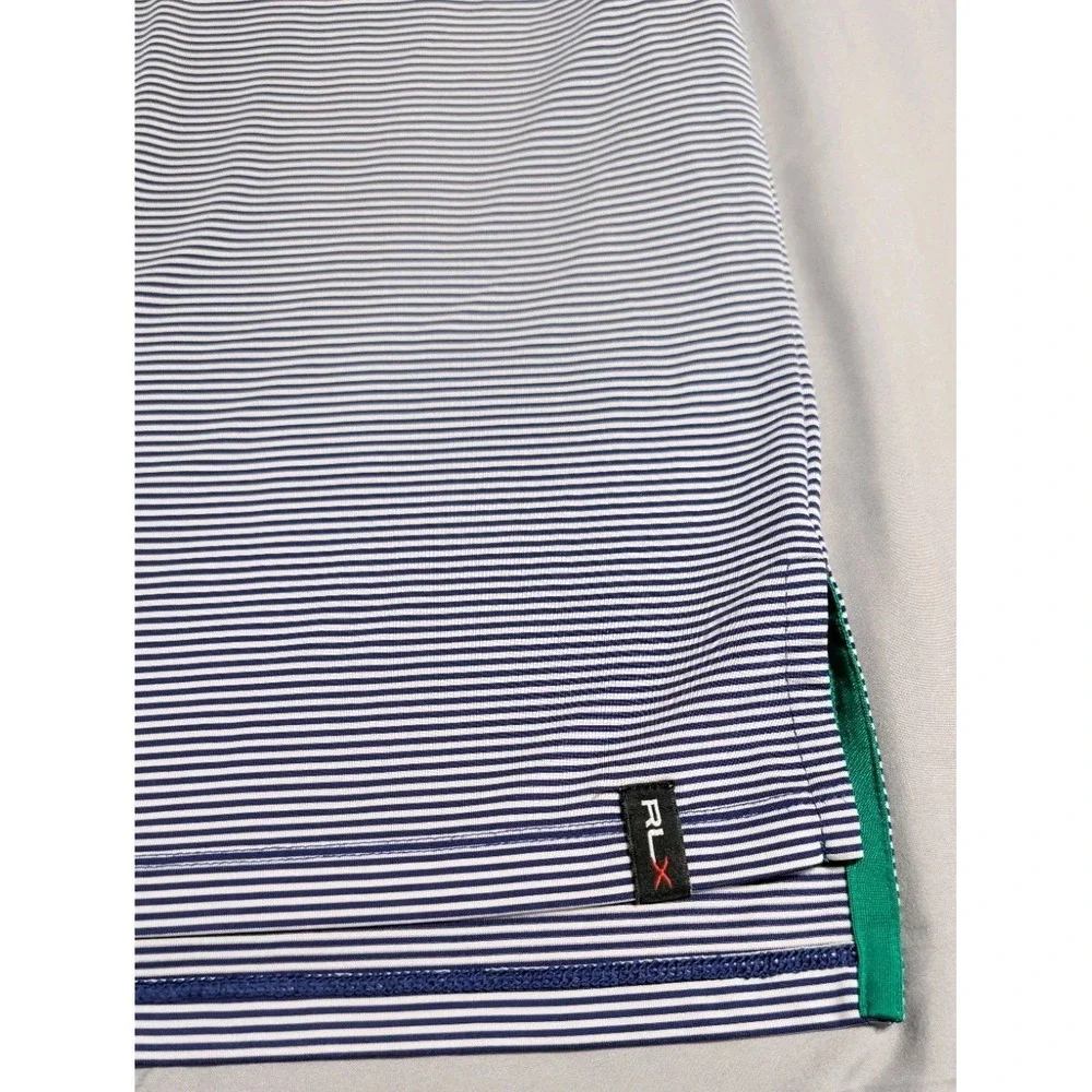 RLX Ralph Lauren Golf Polo‎ Shirt Congressional Country Club Blue Stripe XL